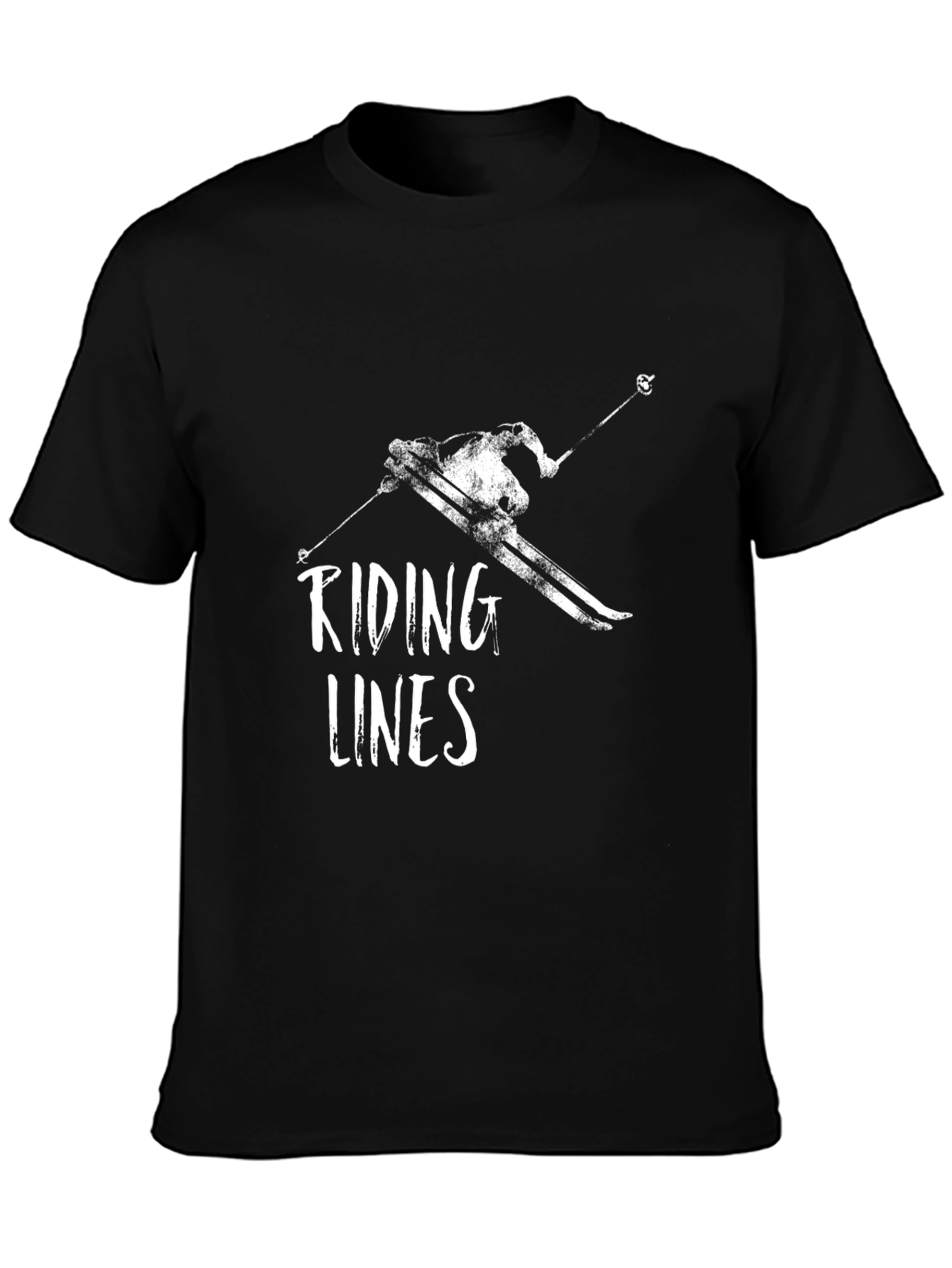 Riding Lines Graphic Tee - Black Cotton T-Shirt