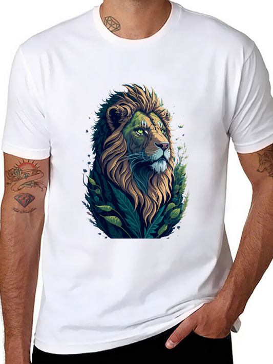 Lion Graphic Print Black T-Shirt