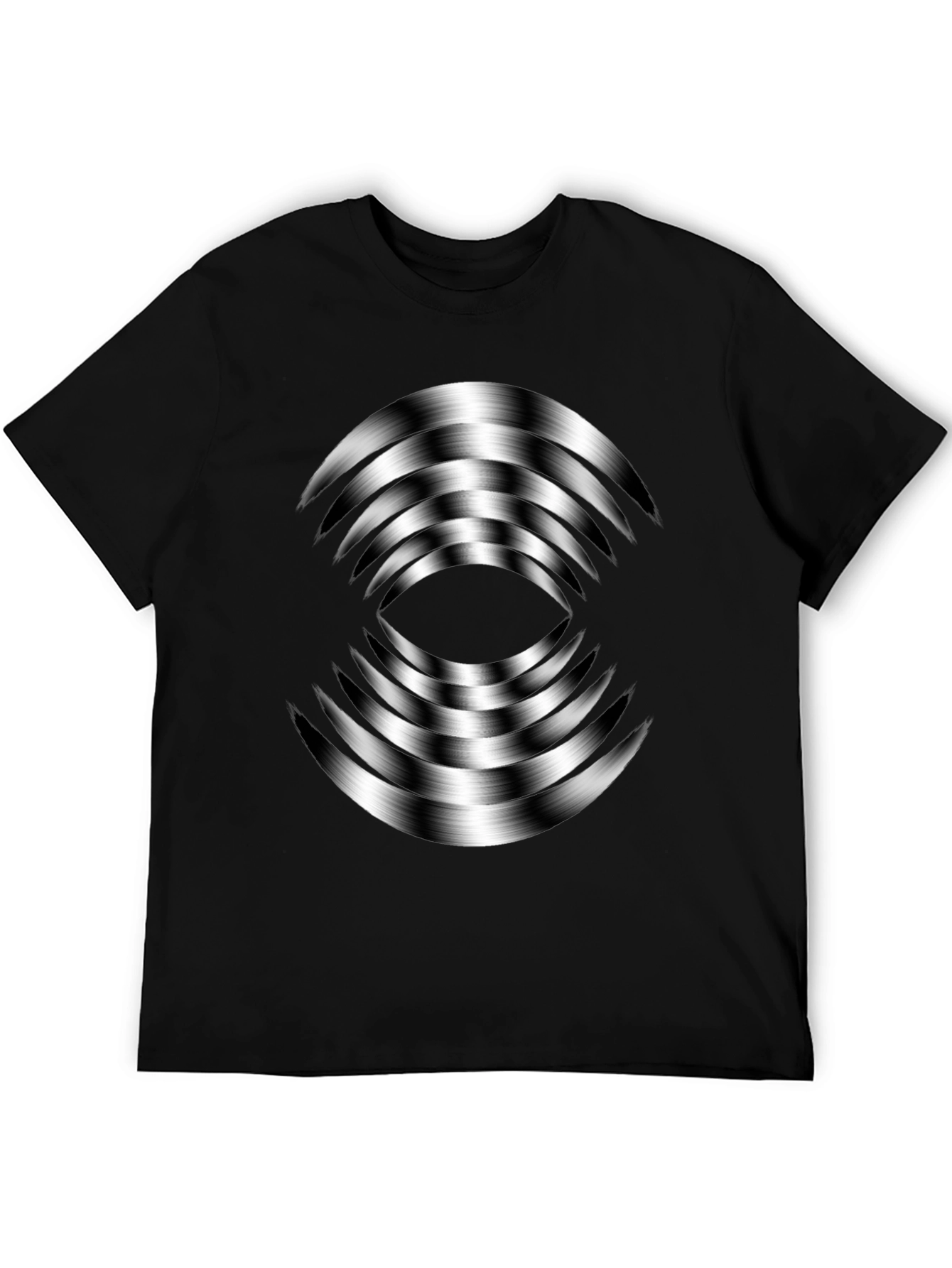 Optical Illusion Tee - Black Graphic Print T-Shirt