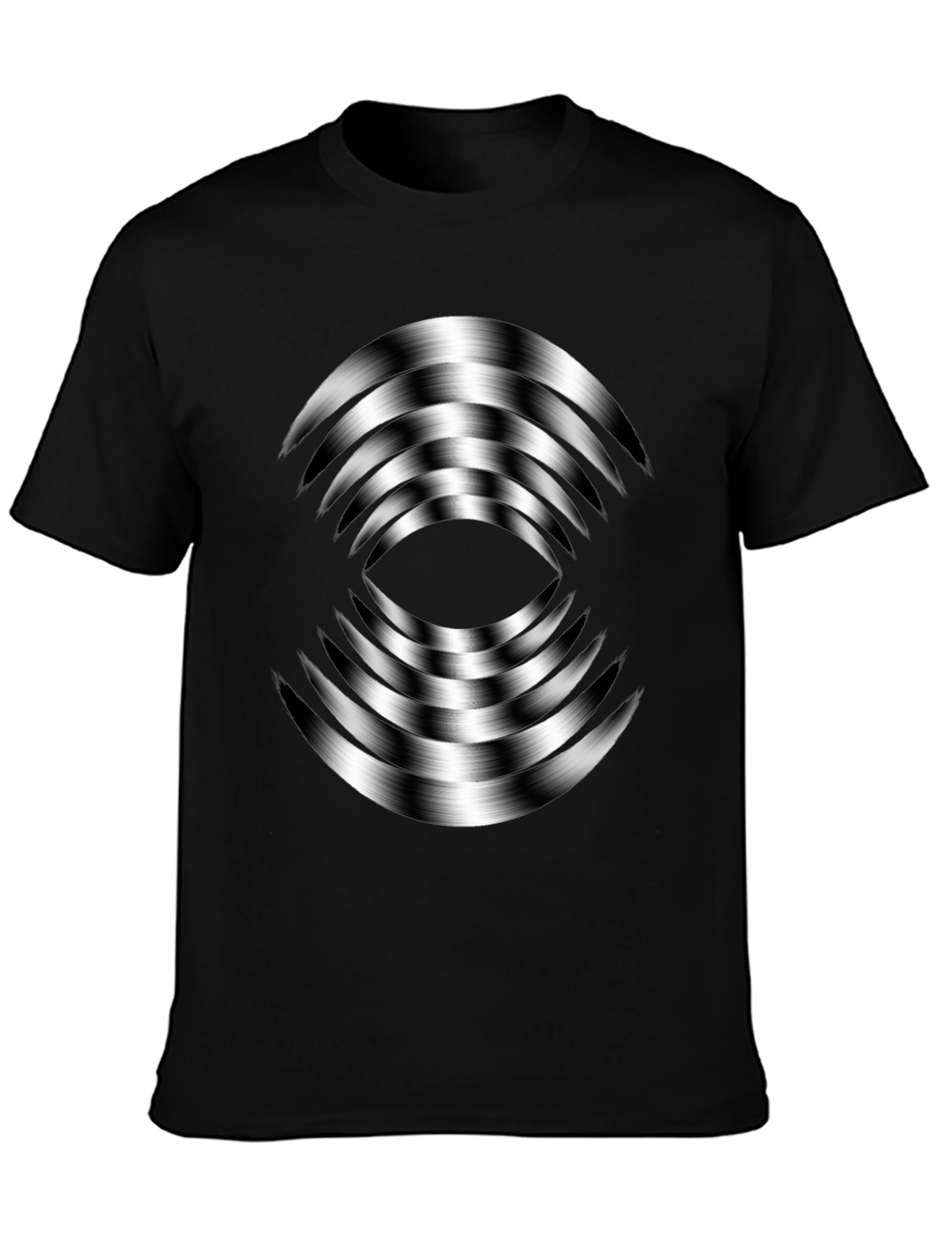 Optical Illusion Tee - Black Graphic Print T-Shirt
