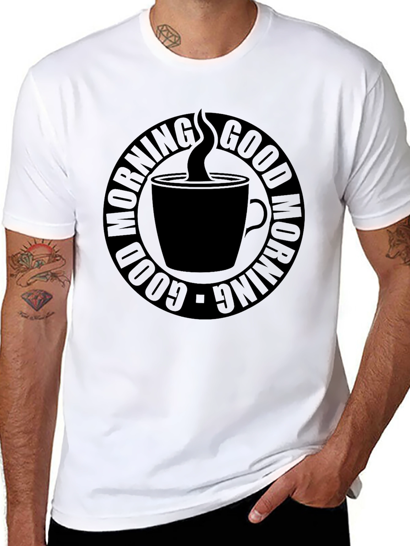 Good Morning Coffee T-Shirt - Black Graphic Tee