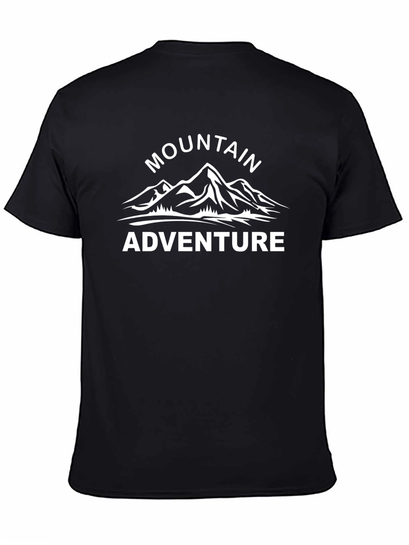 Mountain Adventure Graphic Tee - Black Cotton