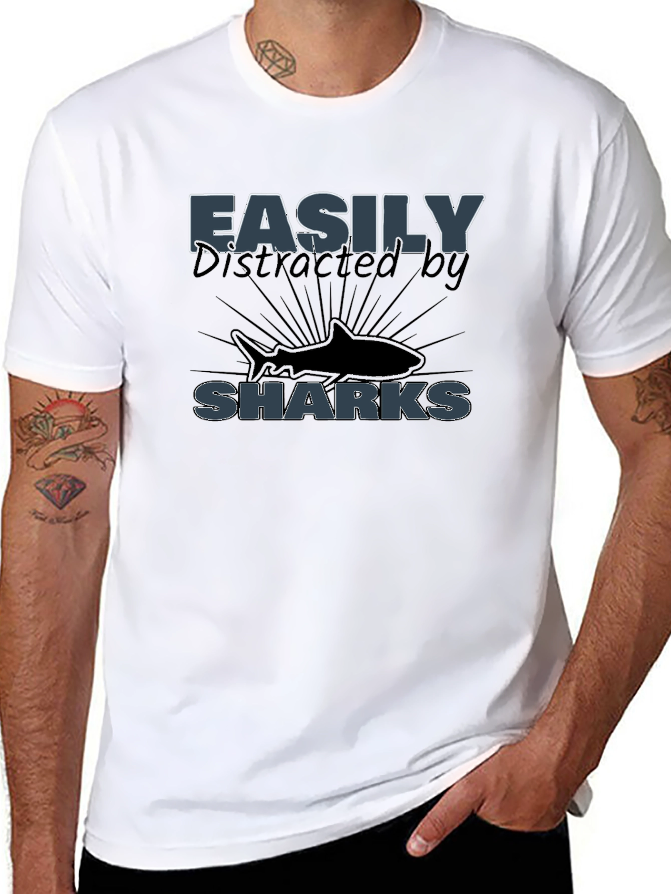Easily Distracted by Sharks Graphic T-Shirt