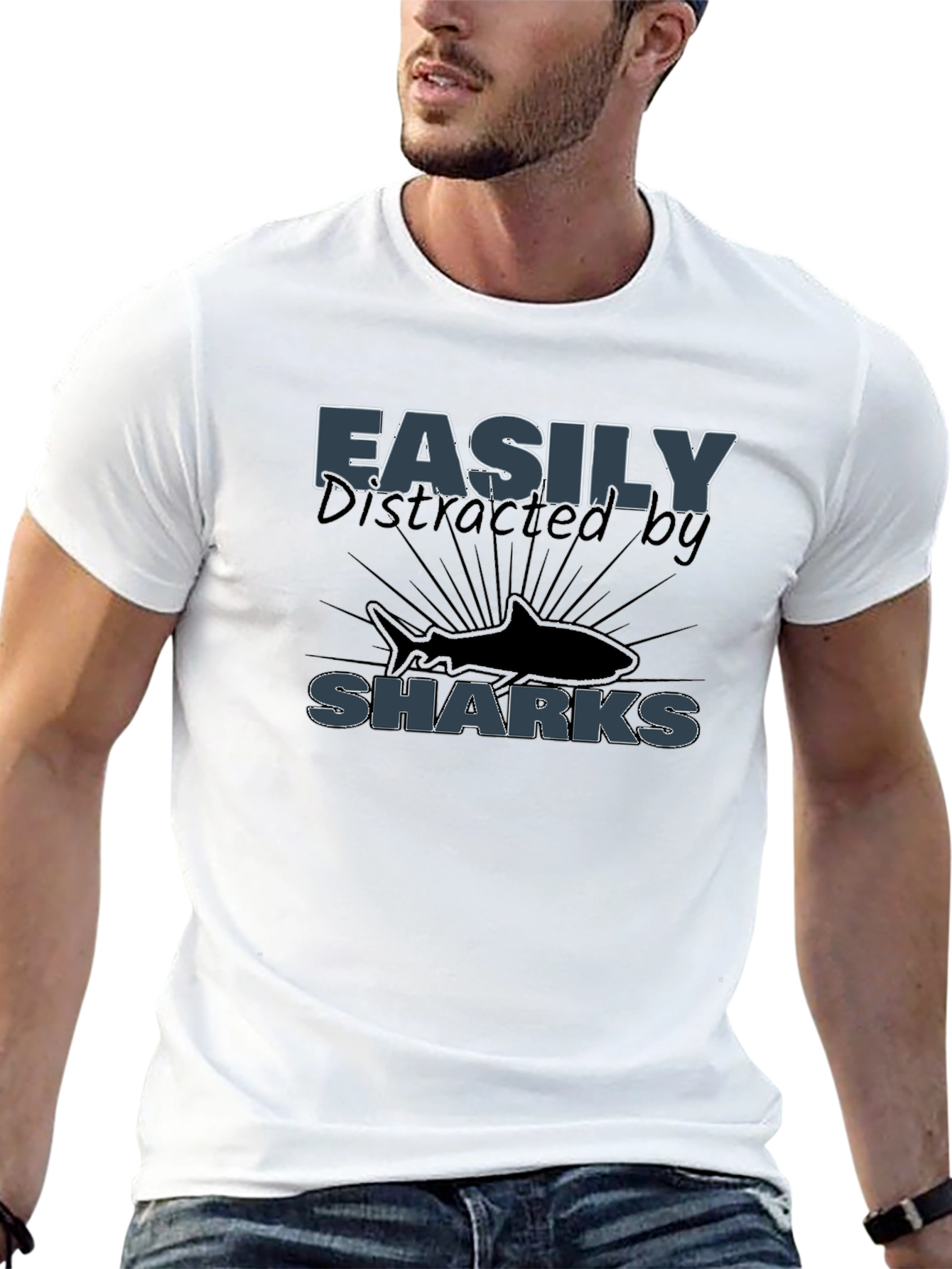 Easily Distracted by Sharks Graphic T-Shirt