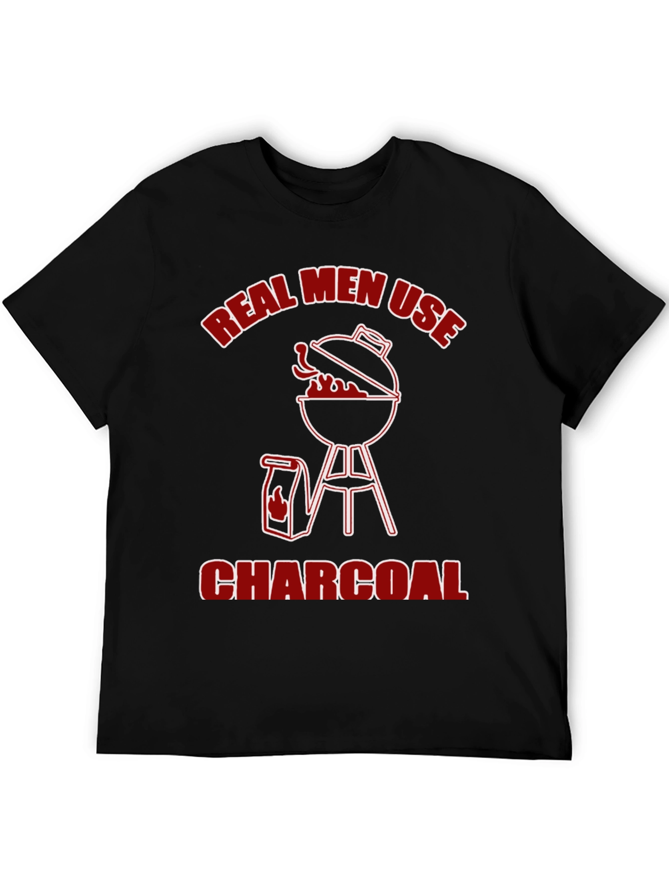 Real Men Use Charcoal BBQ Graphic Tee