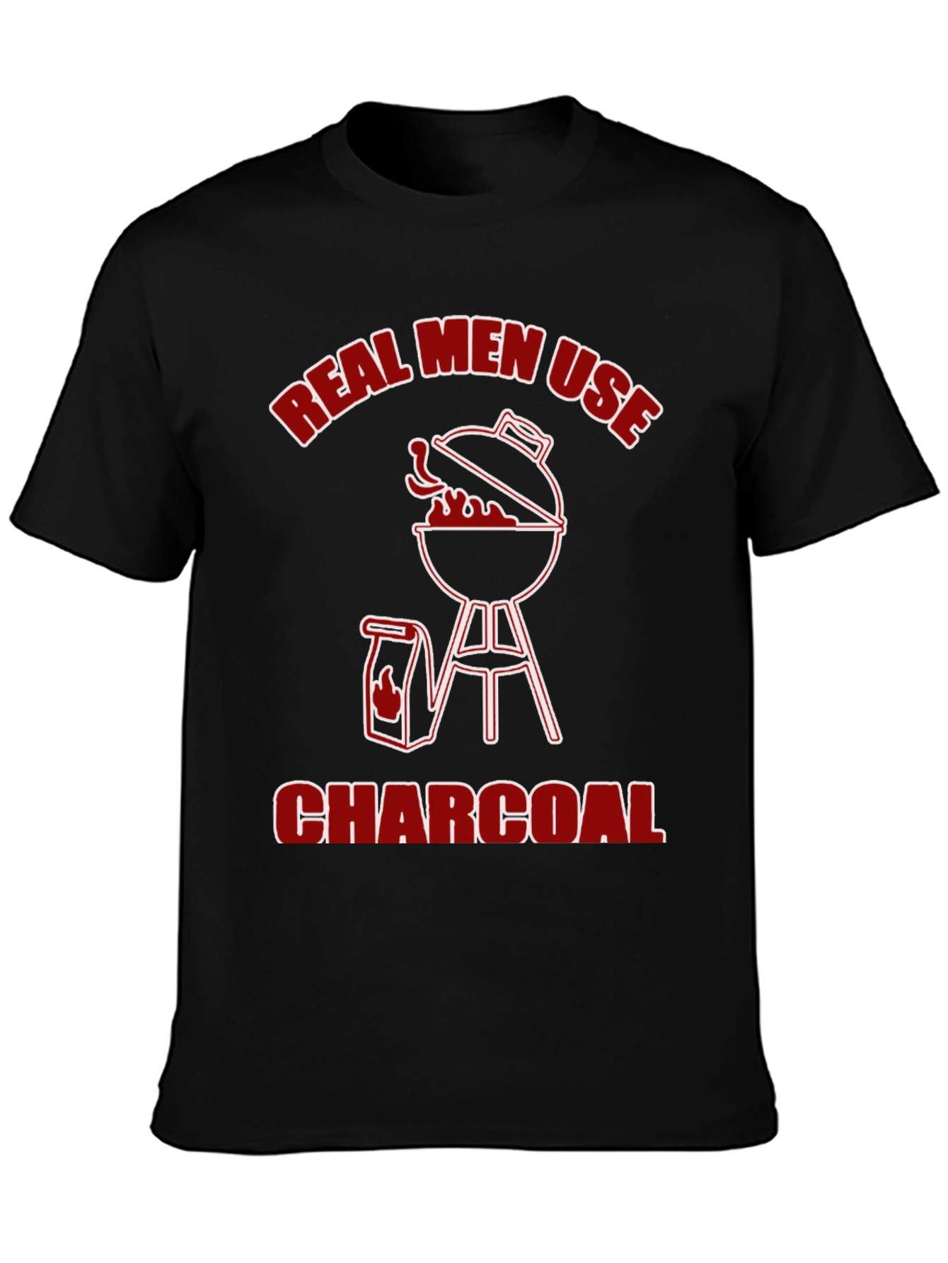 Real Men Use Charcoal BBQ Graphic Tee