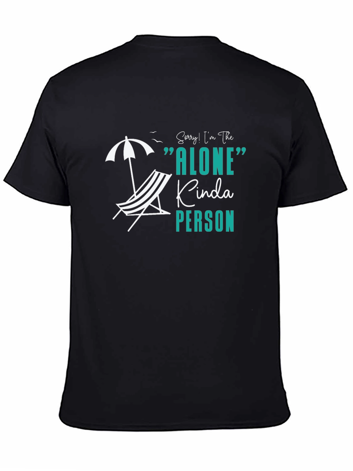 Alone Kinda Person Black Graphic T-Shirt