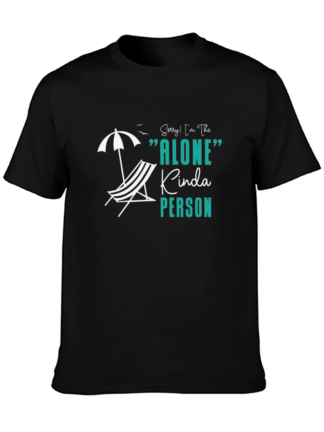 Alone Kinda Person Black Graphic T-Shirt