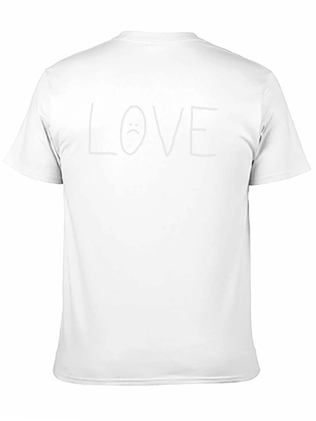 Sad Face Love Graphic Black T-Shirt