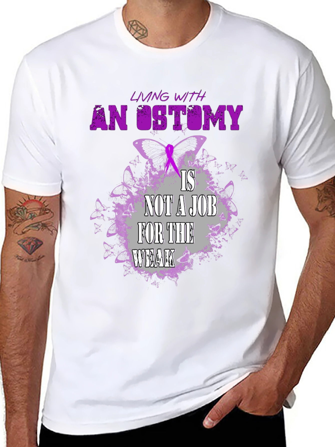 Ostomy Awareness T-Shirt - Living with an Ostomy