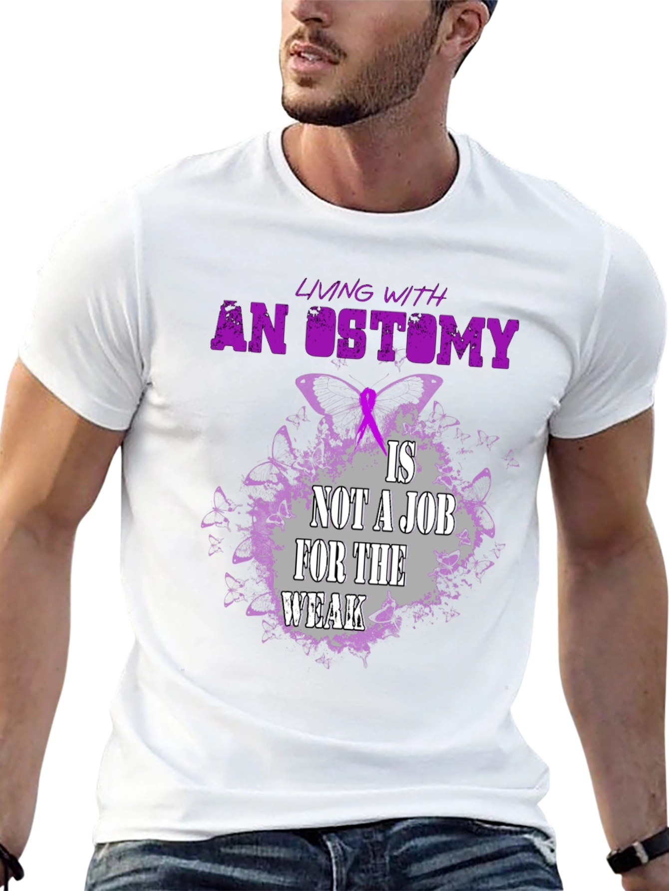 Ostomy Awareness T-Shirt - Living with an Ostomy