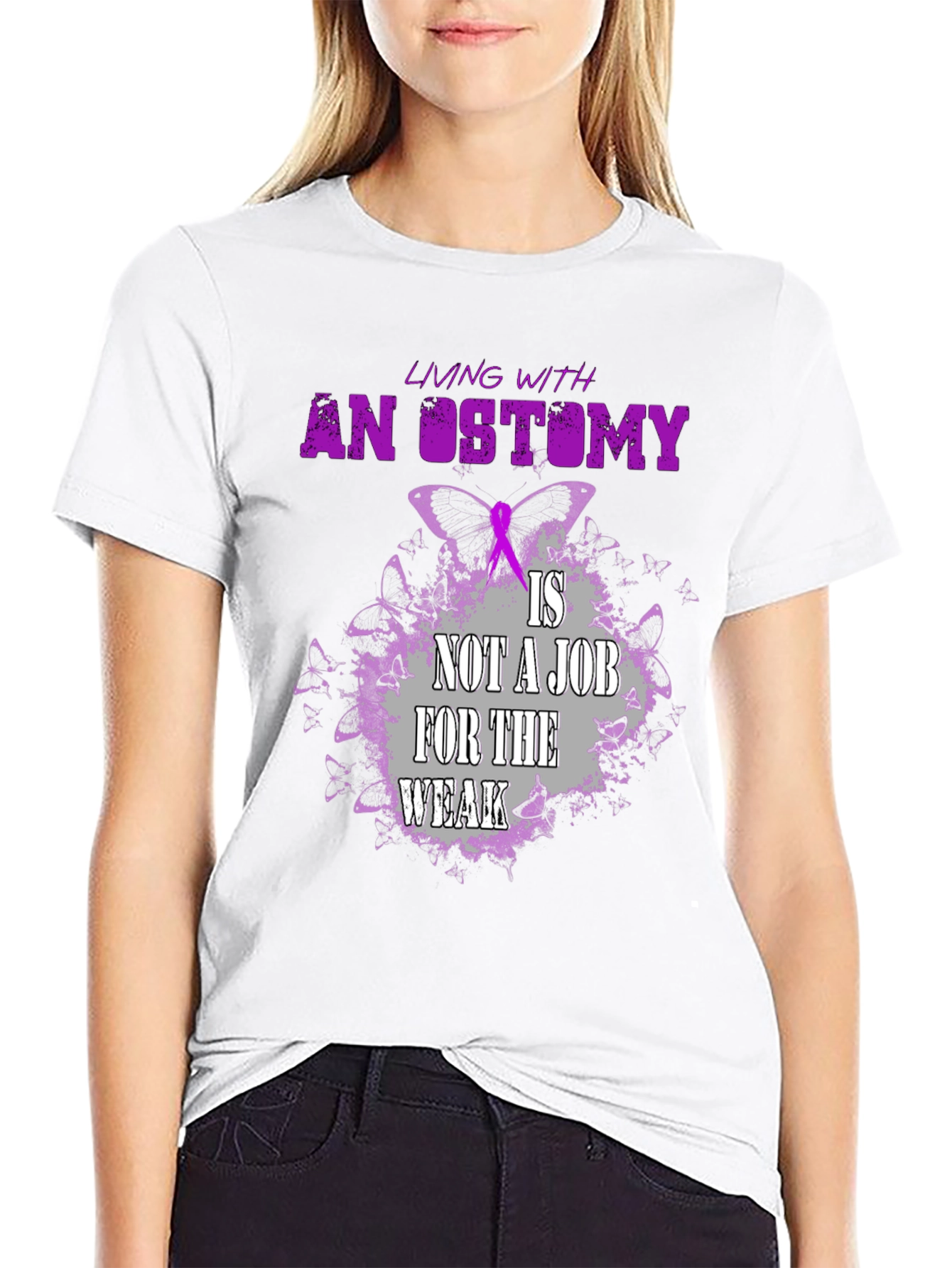Ostomy Awareness T-Shirt - Living with an Ostomy
