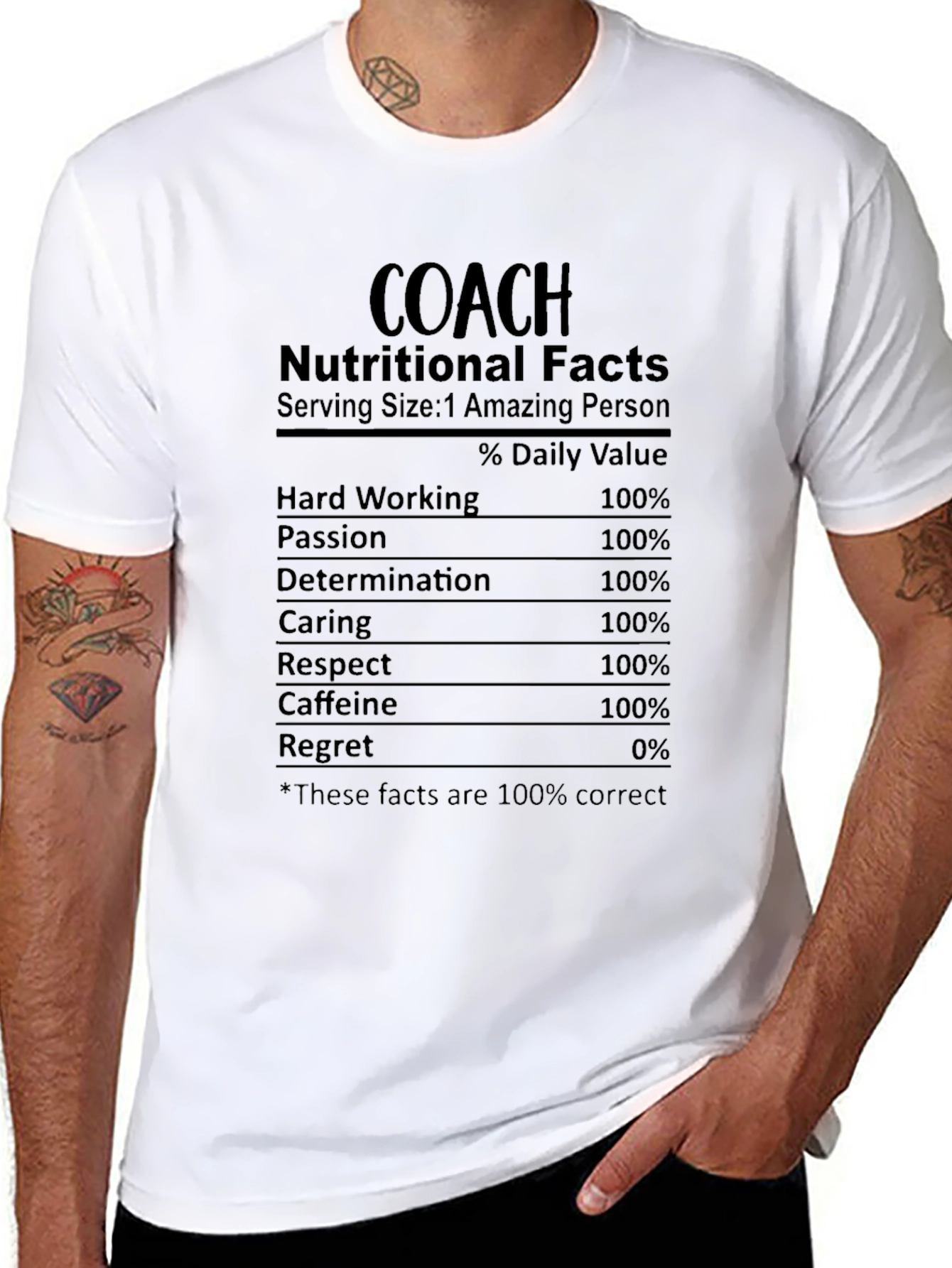 Coach Nutritional Facts Graphic T-Shirt