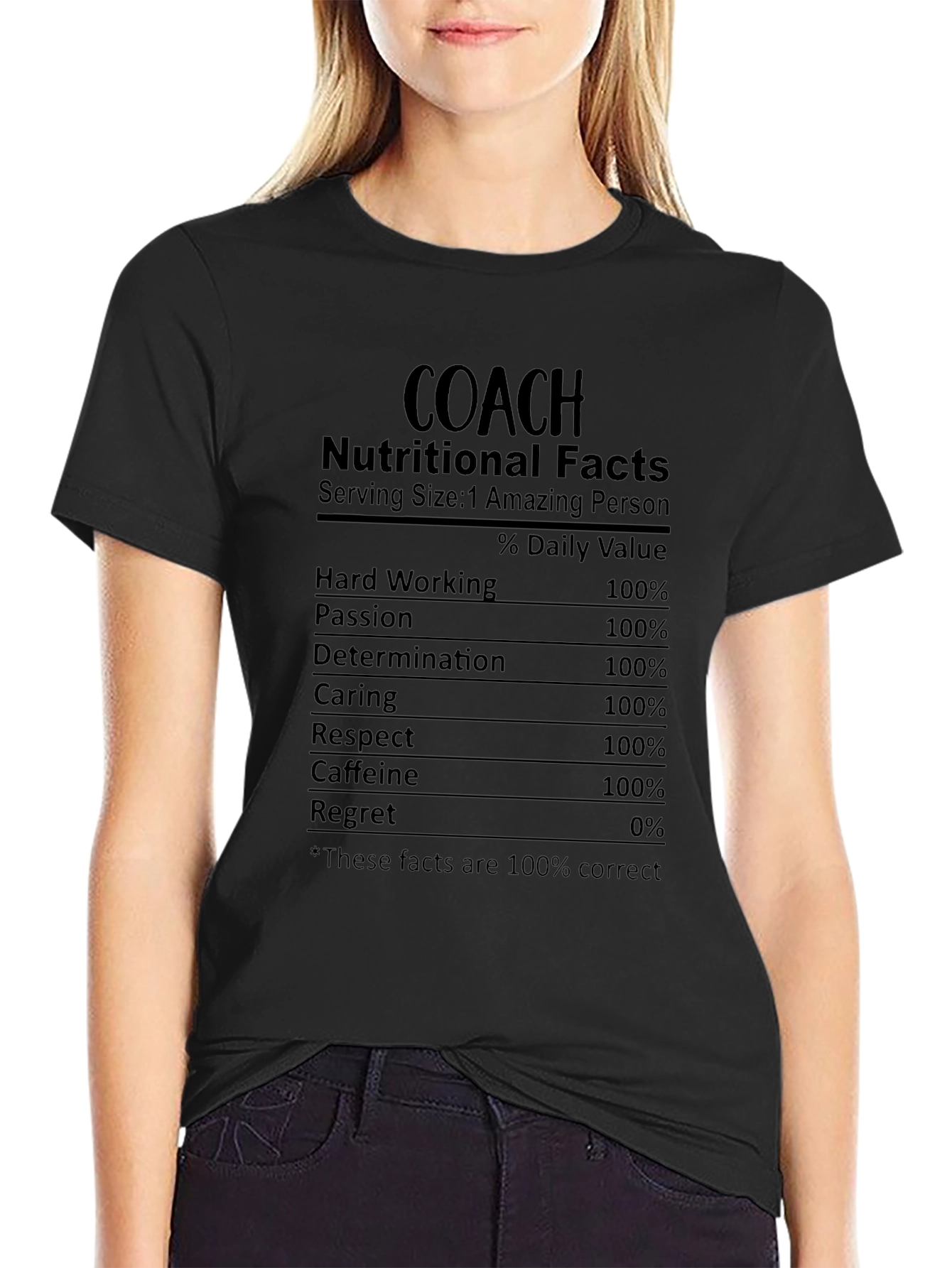 Coach Nutritional Facts Graphic T-Shirt