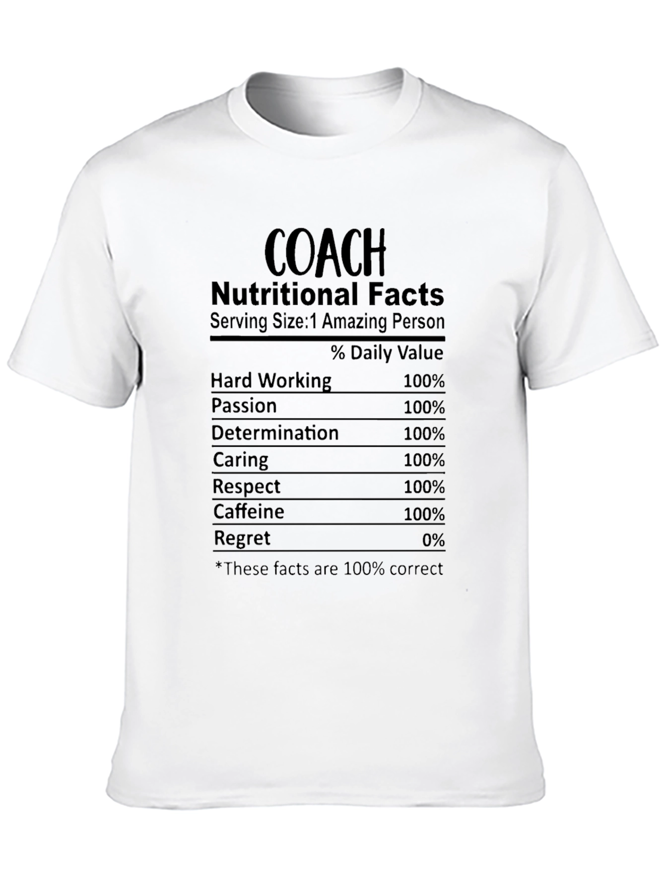 Coach Nutritional Facts Graphic T-Shirt