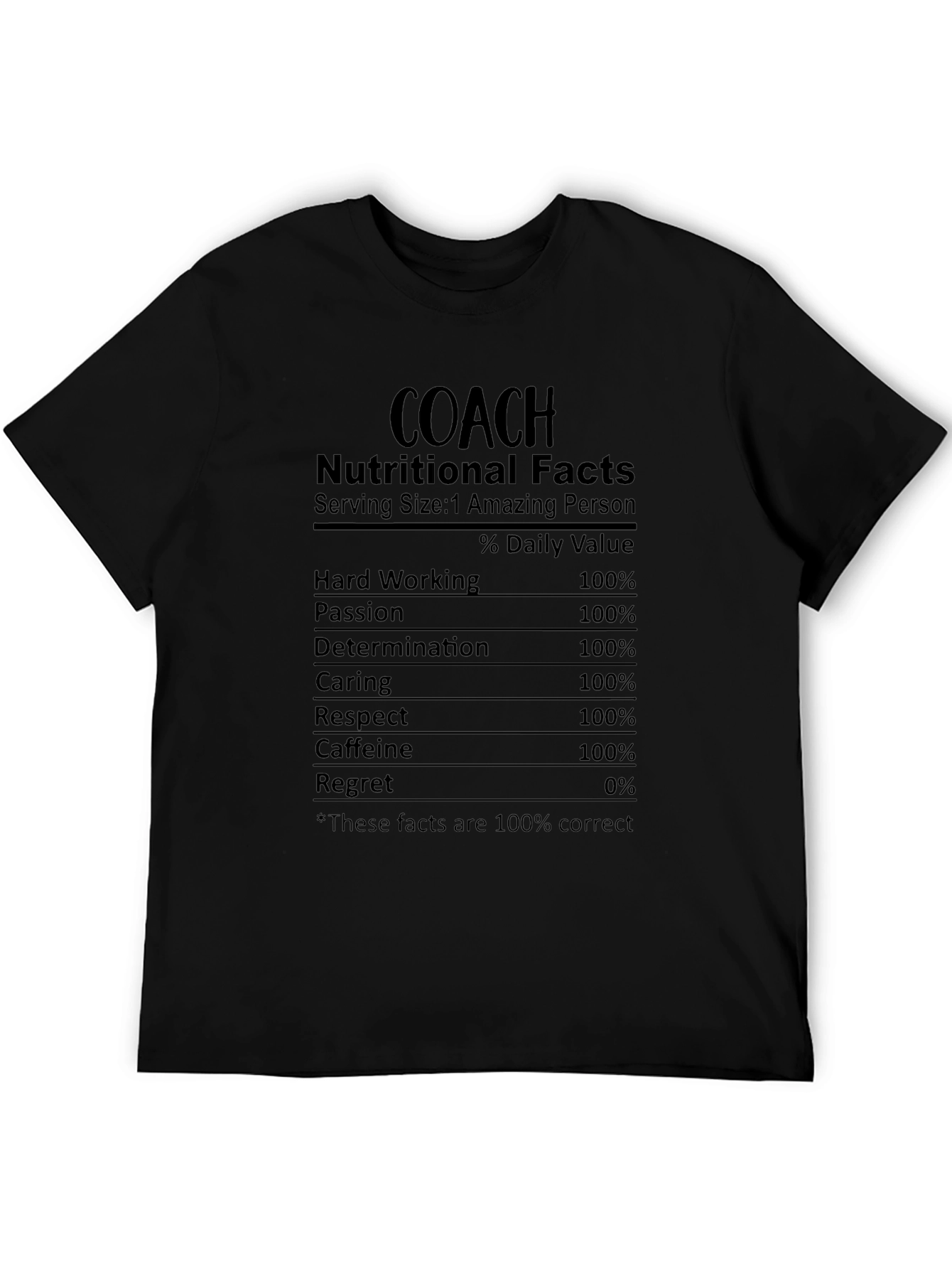 Coach Nutritional Facts Graphic T-Shirt