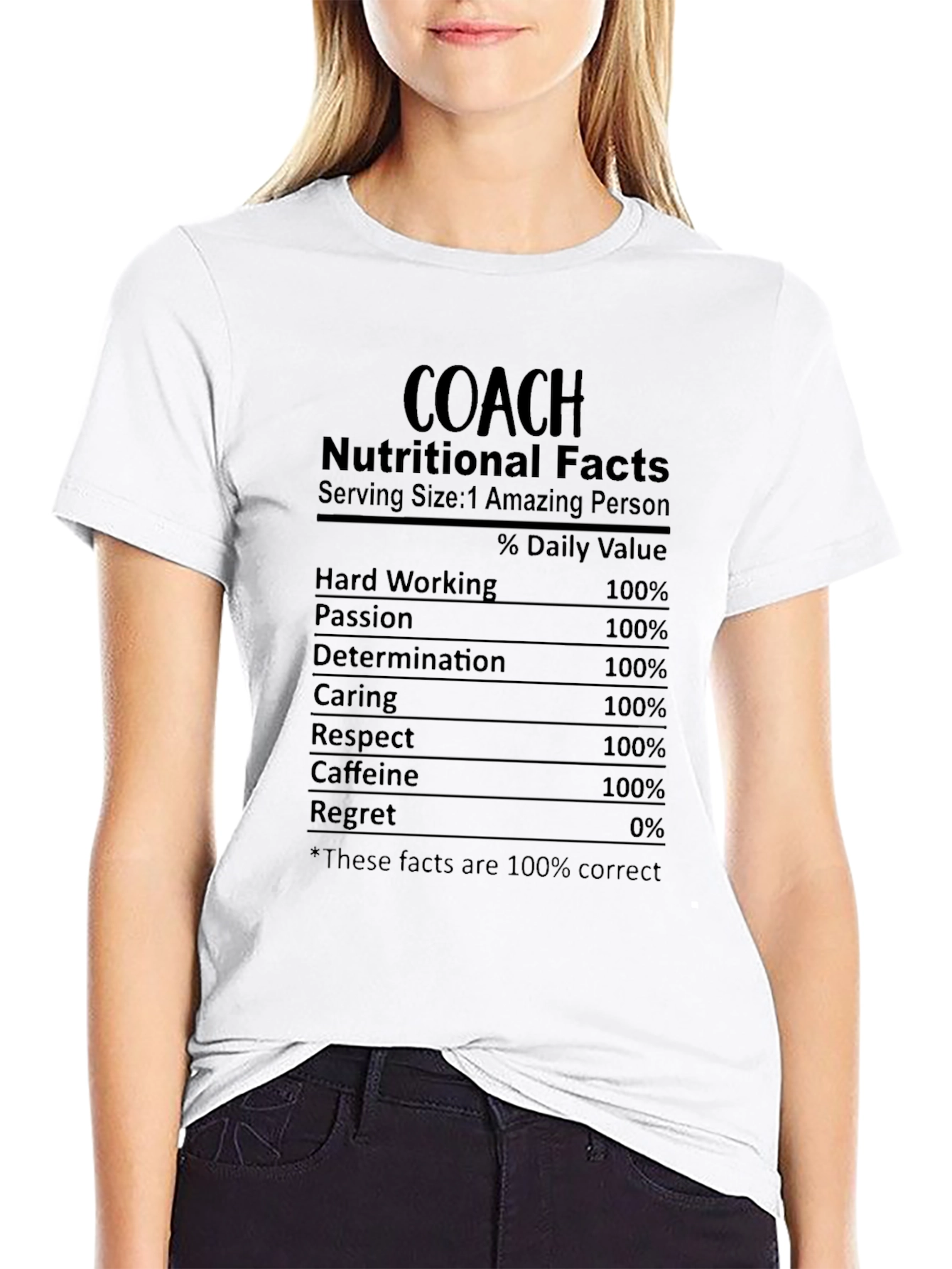 Coach Nutritional Facts Graphic T-Shirt