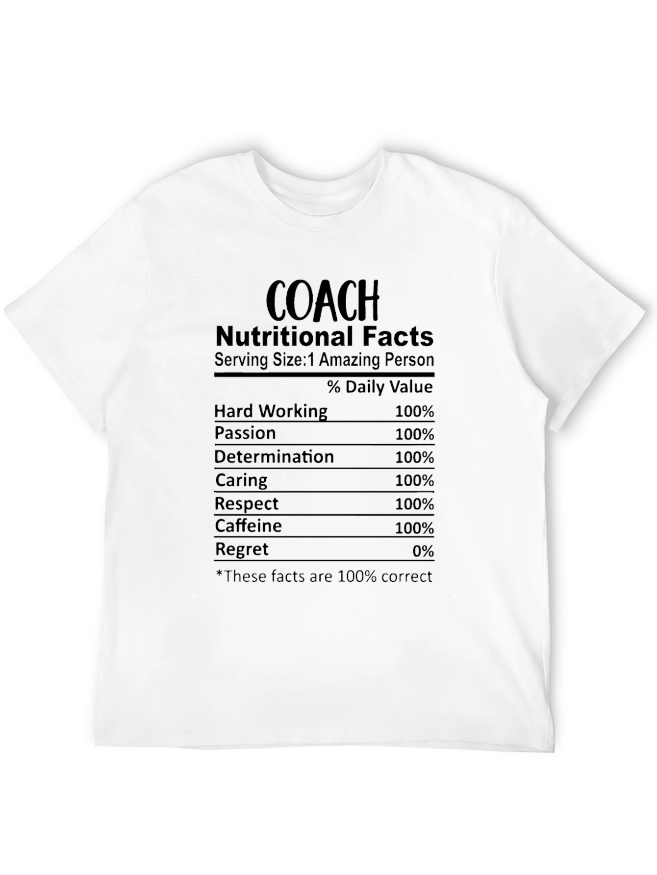 Coach Nutritional Facts Graphic T-Shirt