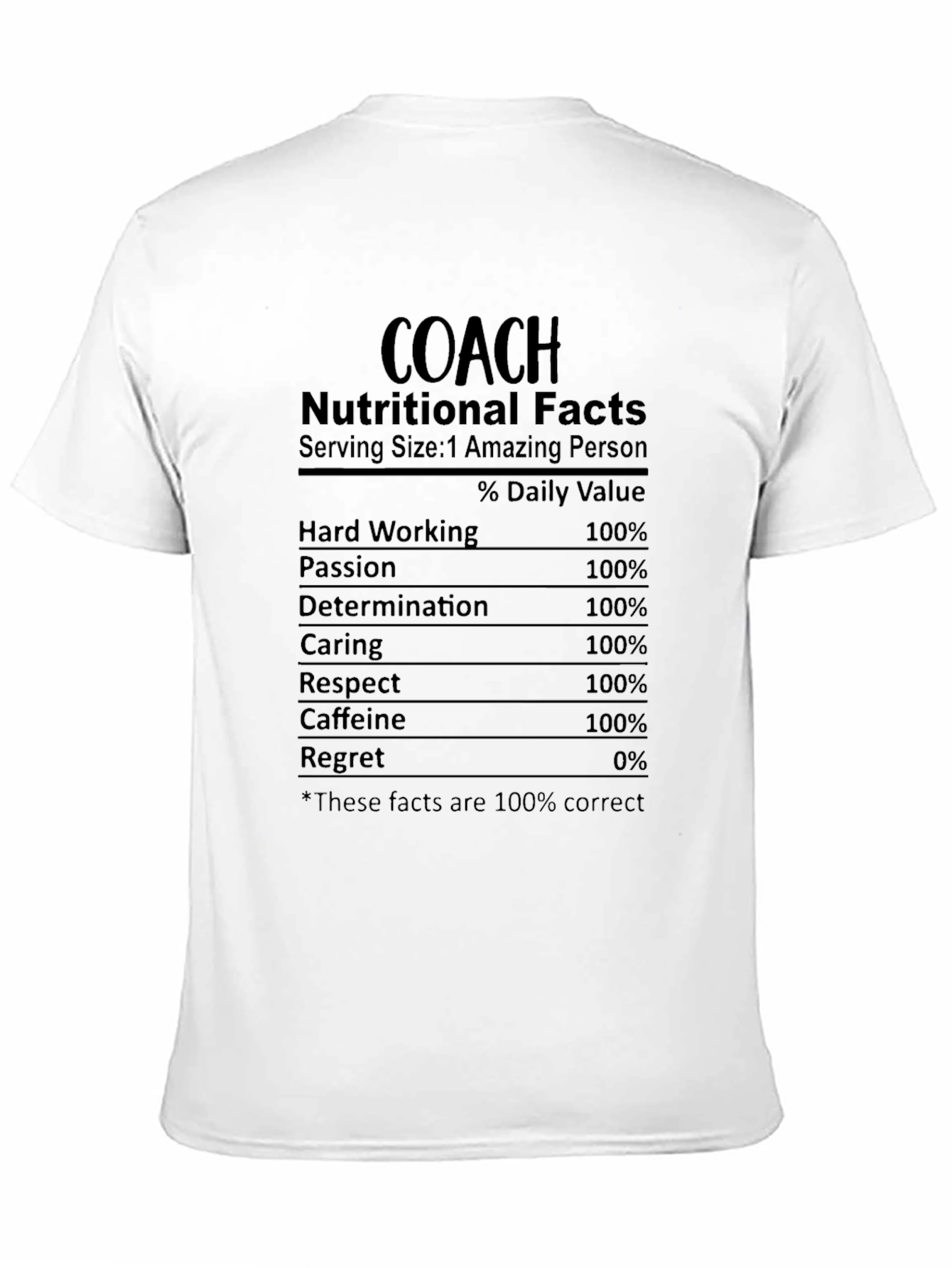 Coach Nutritional Facts Graphic T-Shirt