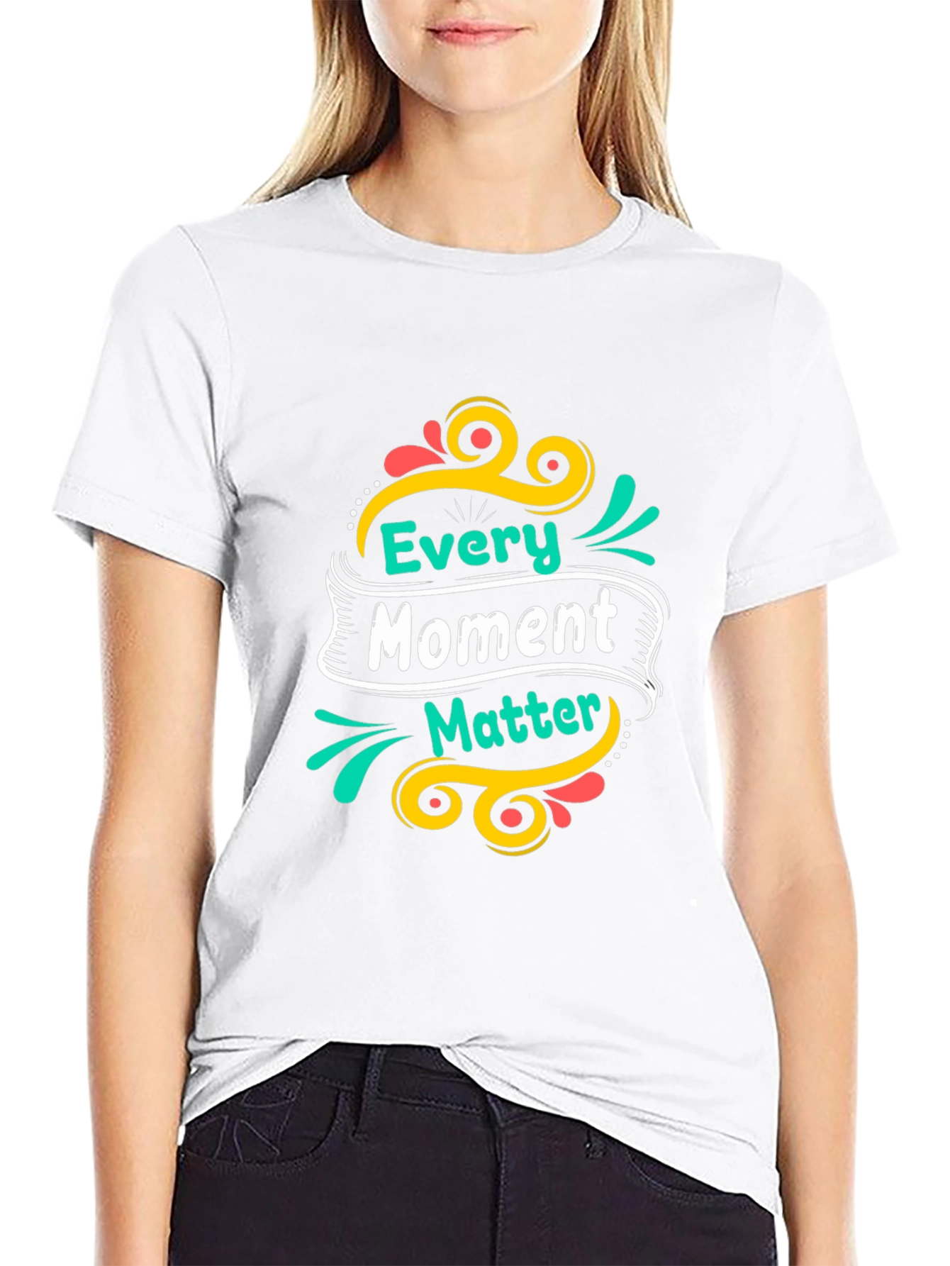 Every Moment Matters Black Graphic Tee Shirt