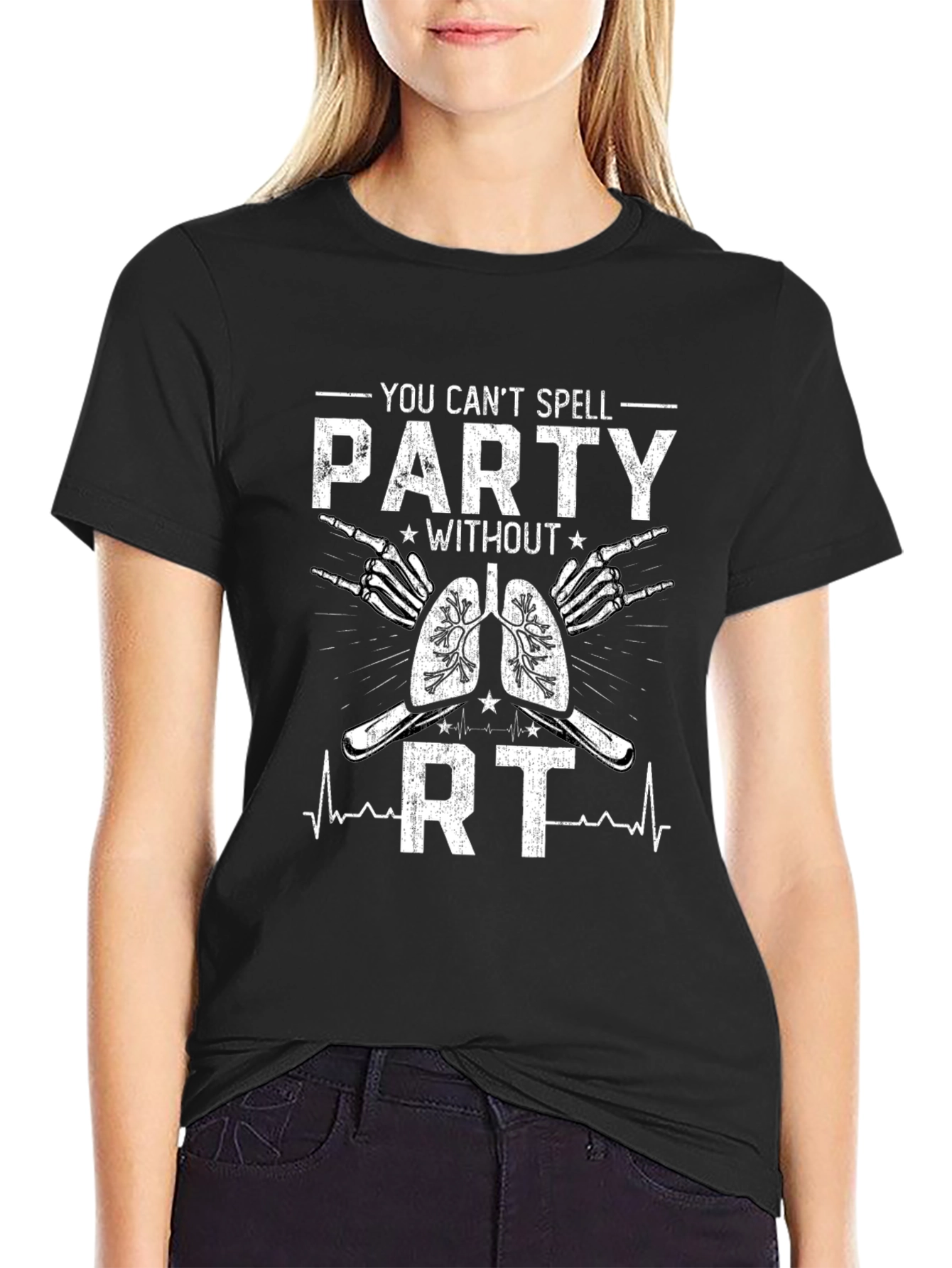 Respiratory Therapist Party T-Shirt - Black Cotton Tee