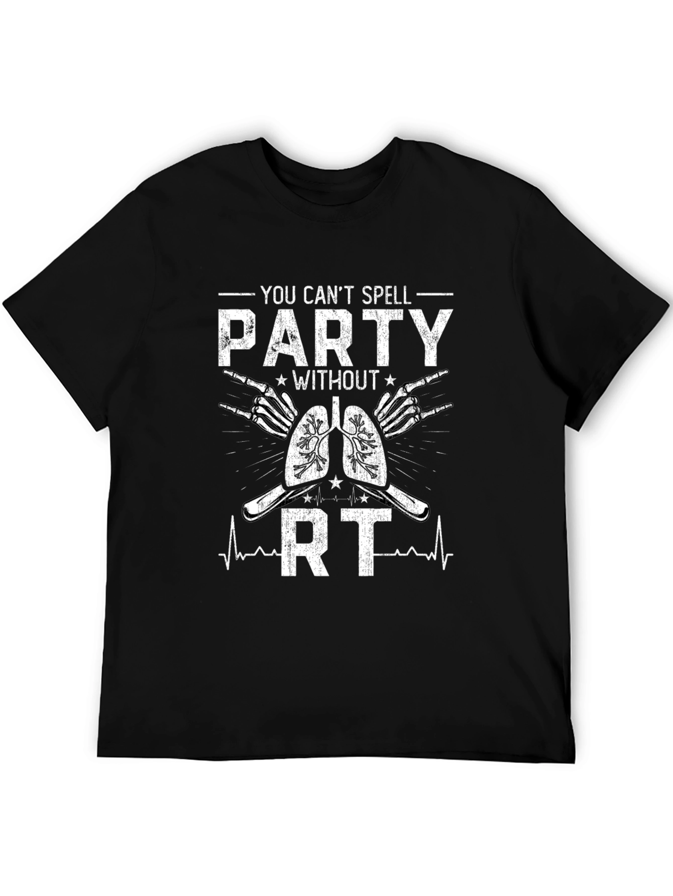 Respiratory Therapist Party T-Shirt - Black Cotton Tee