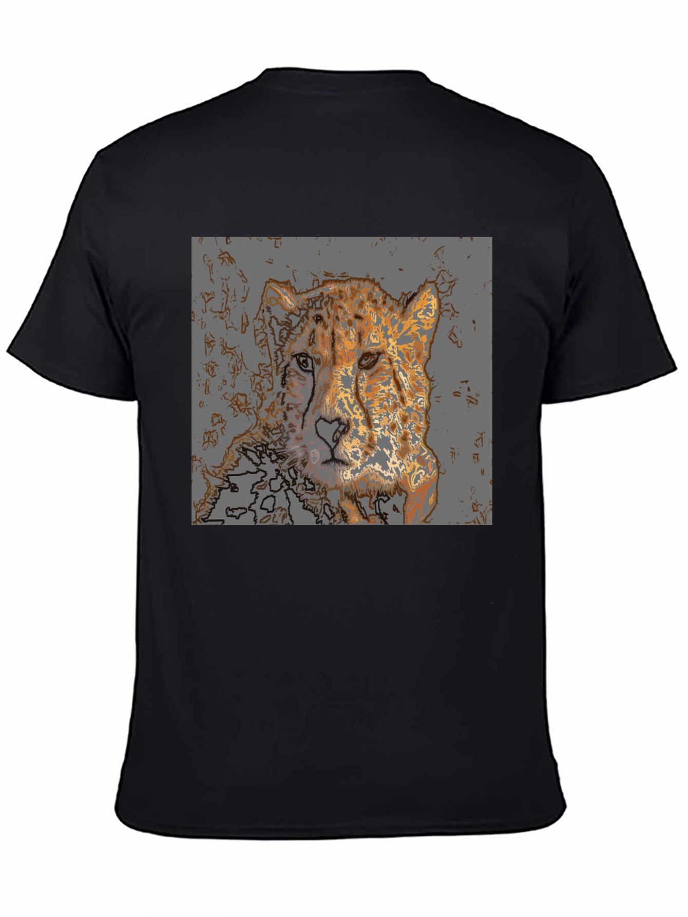 Cheetah Graphic Print T-Shirt - Mens Casual Tee
