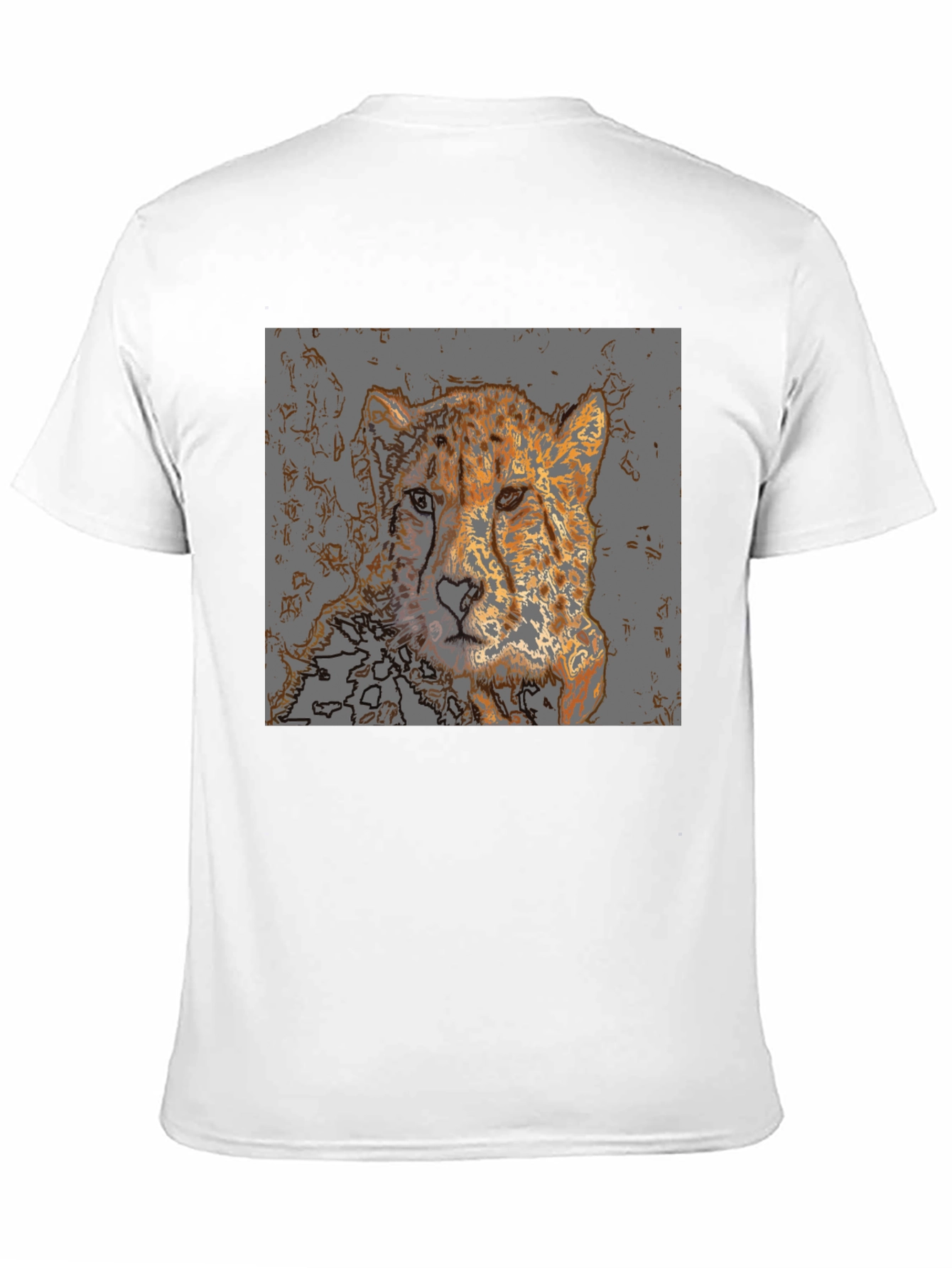 Cheetah Graphic Print T-Shirt - Mens Casual Tee