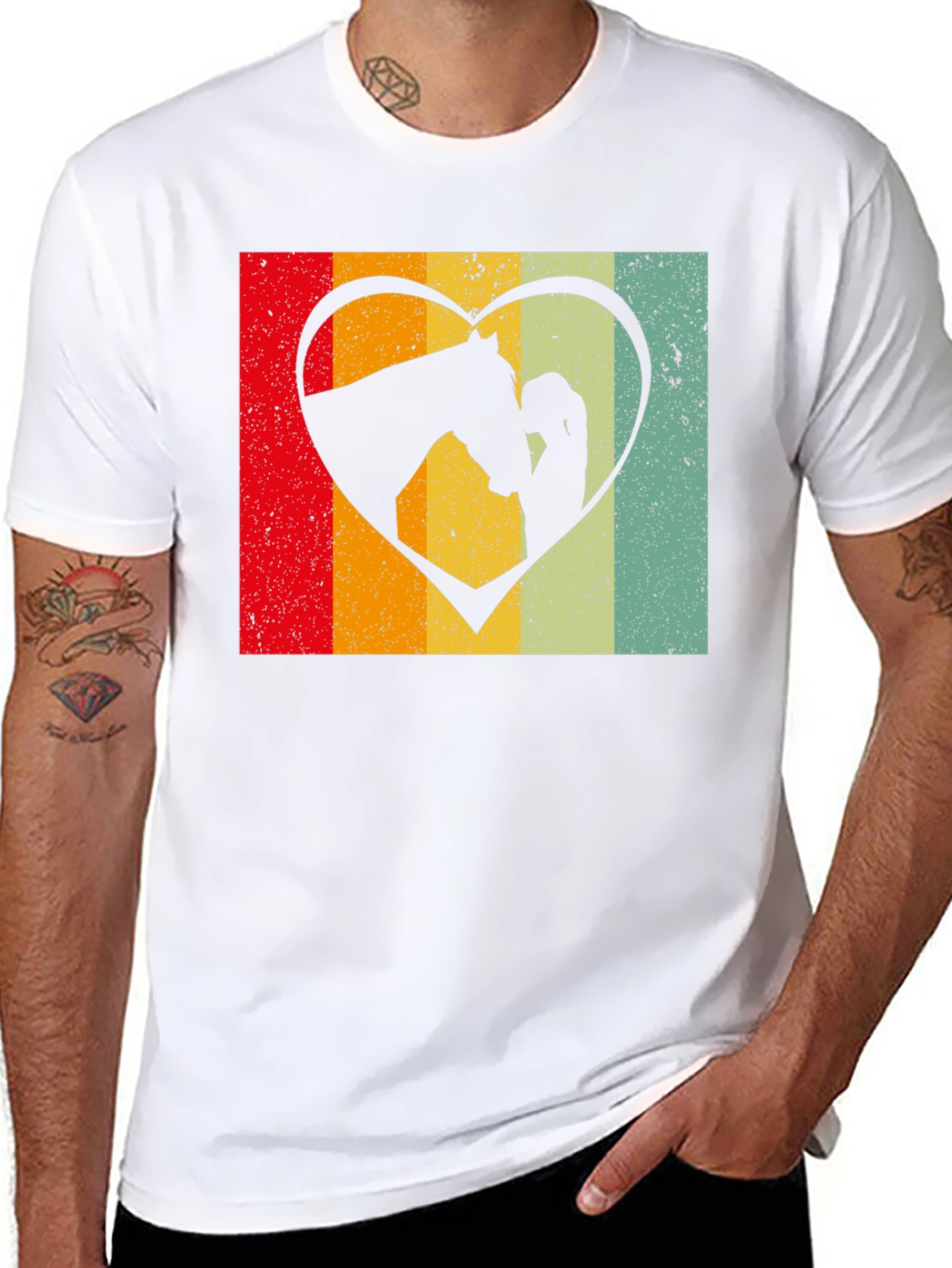Retro Horse & Girl Heart Tee