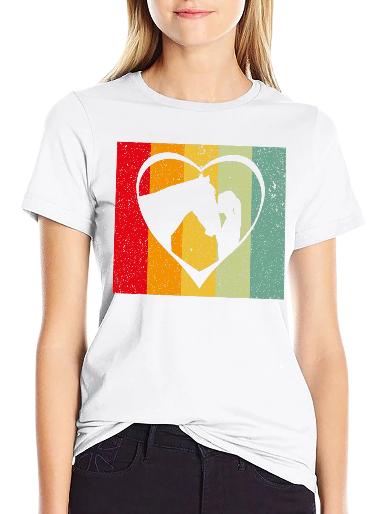 Retro Horse & Girl Heart Tee