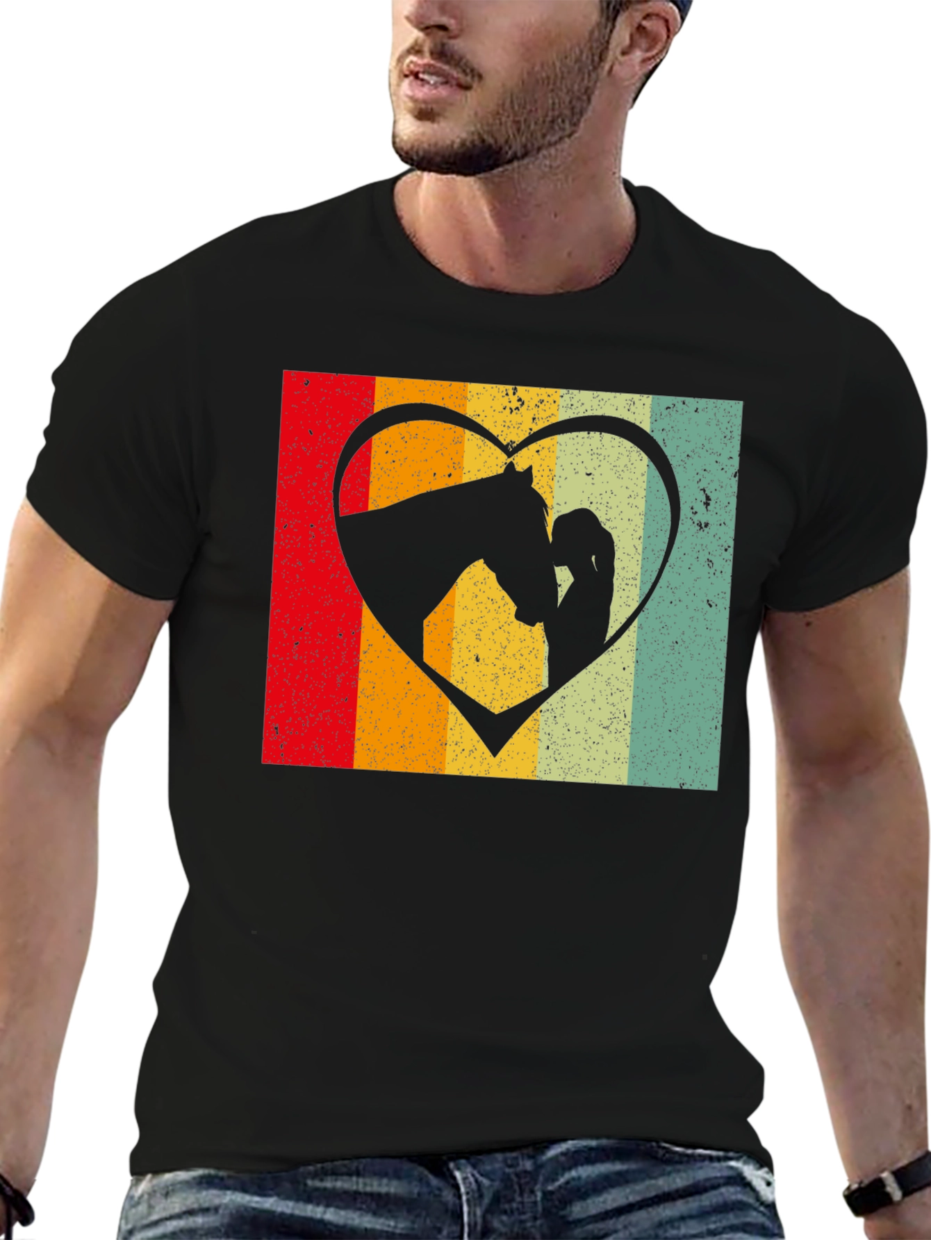 Retro Horse & Girl Heart Tee
