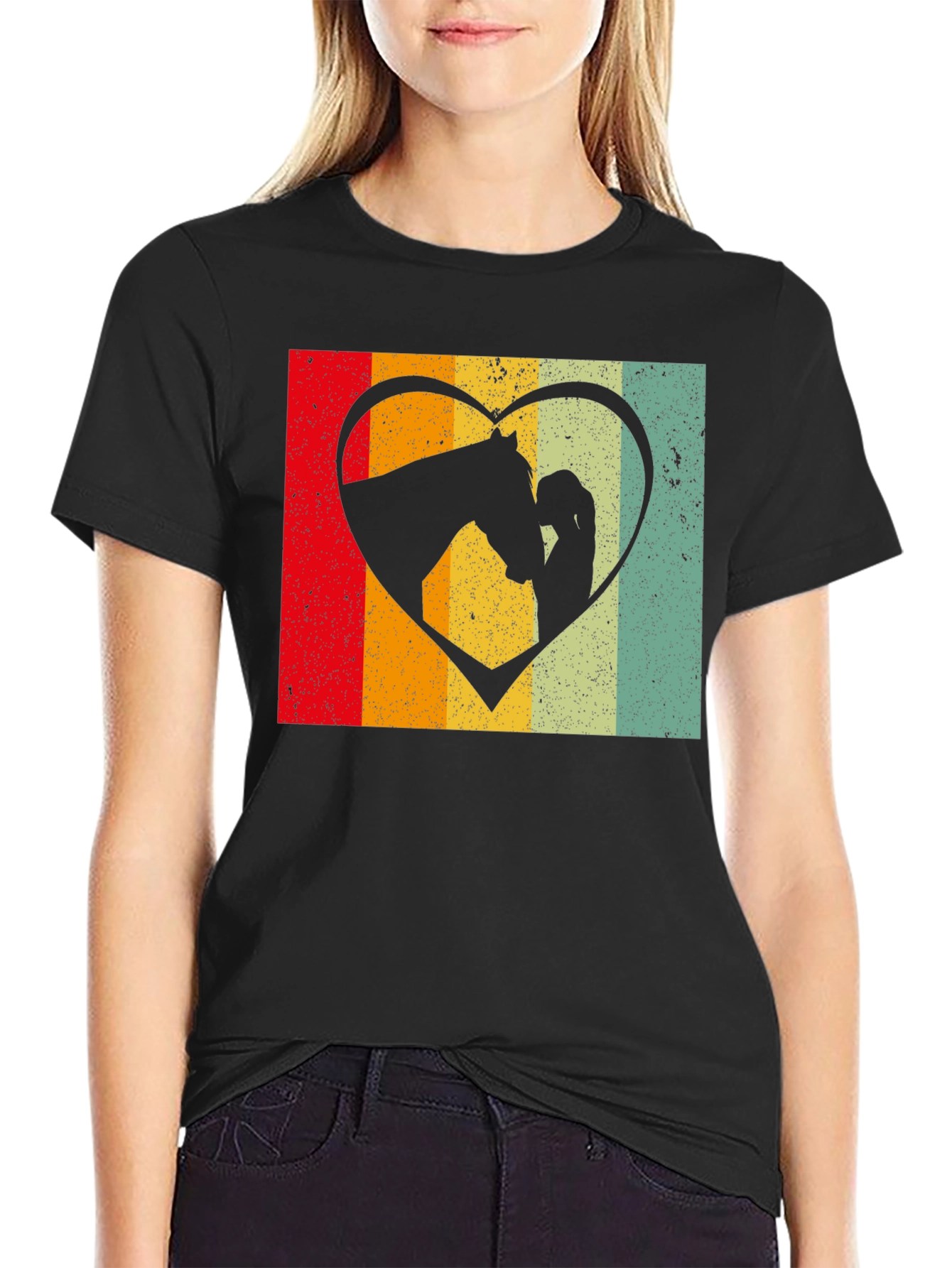 Retro Horse & Girl Heart Tee