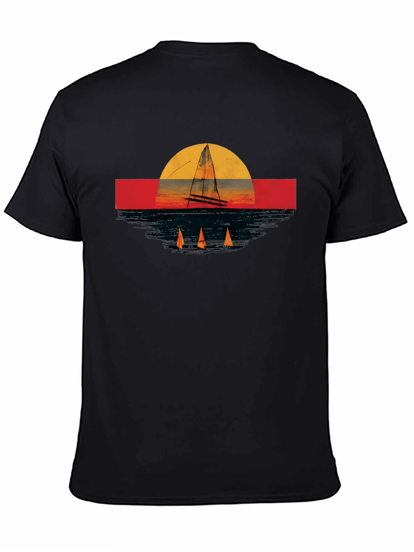 Sailboat Sunset Graphic Tee - Retro Style