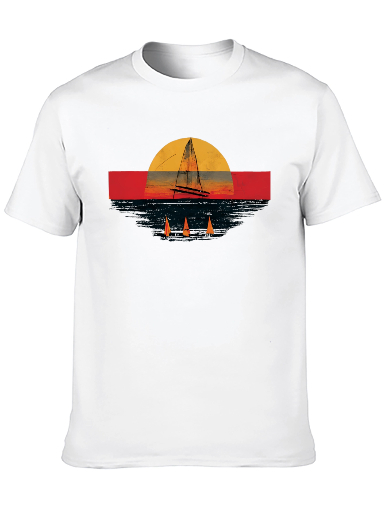 Sailboat Sunset Graphic Tee - Retro Style