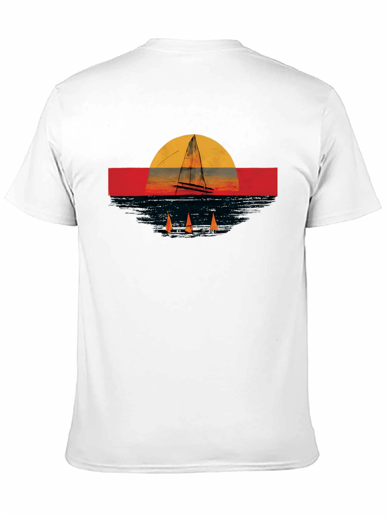 Sailboat Sunset Graphic Tee - Retro Style