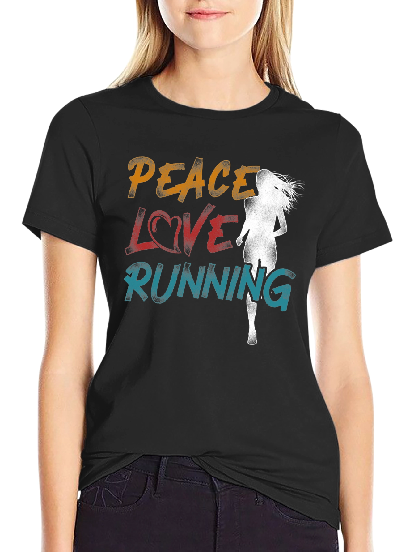 Peace Love Running Graphic Tee