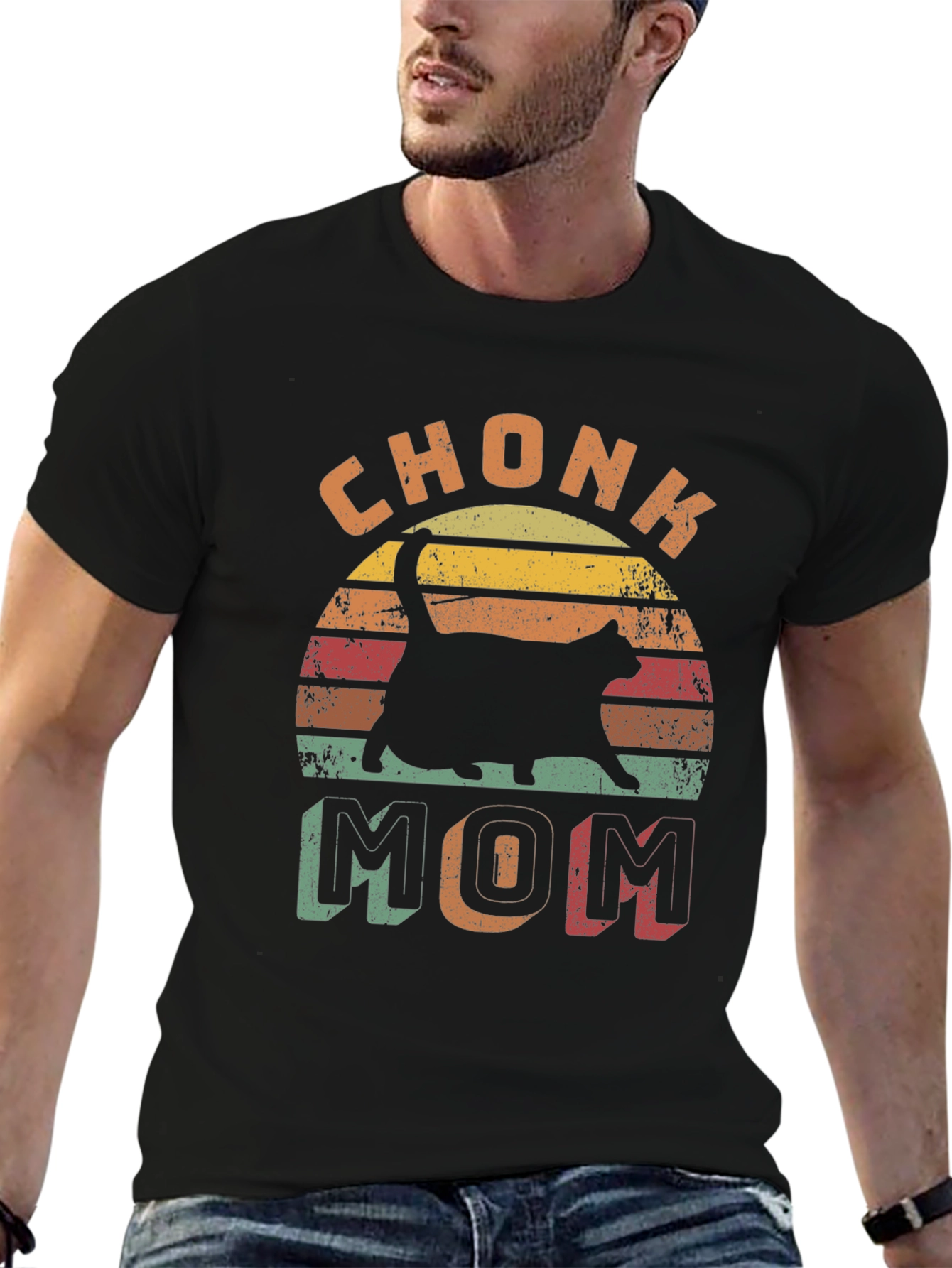 Chonk Mom Cat Graphic T-Shirt