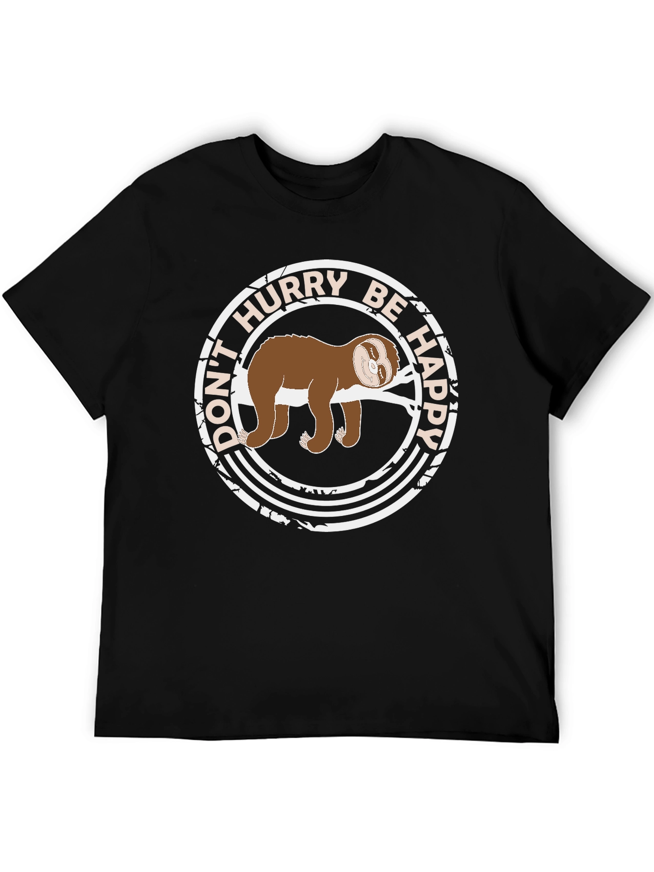 Dont Hurry Be Happy Sloth Graphic Tee