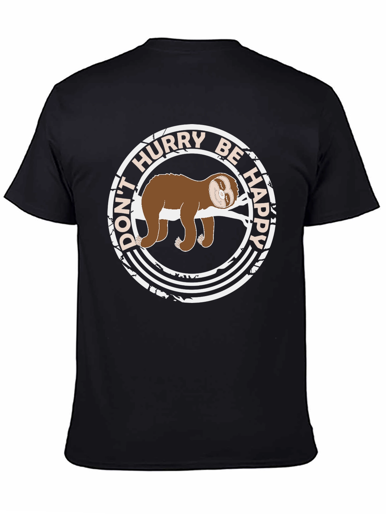 Dont Hurry Be Happy Sloth Graphic Tee