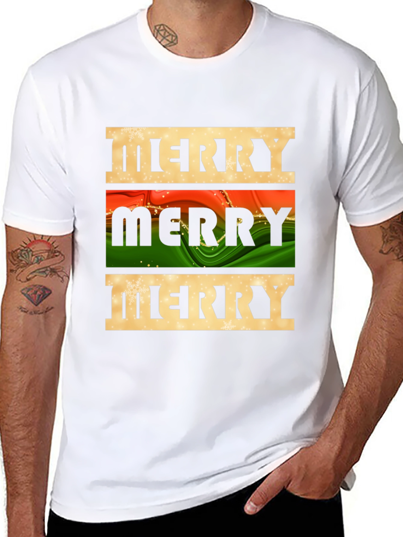 Festive Merry Graphic Tee - Holiday Season Style