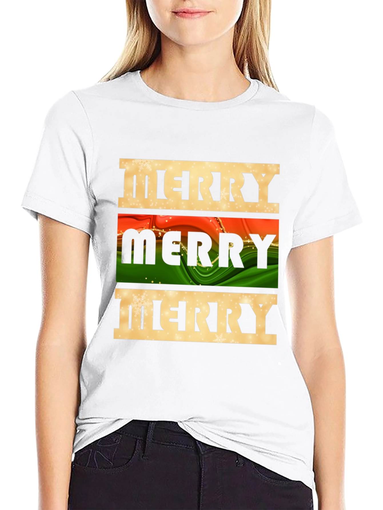 Festive Merry Graphic Tee - Holiday Season Style