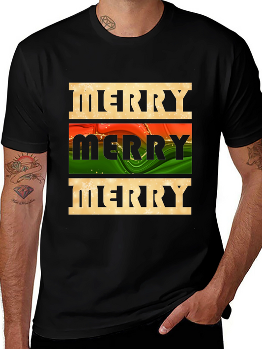 Festive Merry Graphic Tee - Holiday Season Style