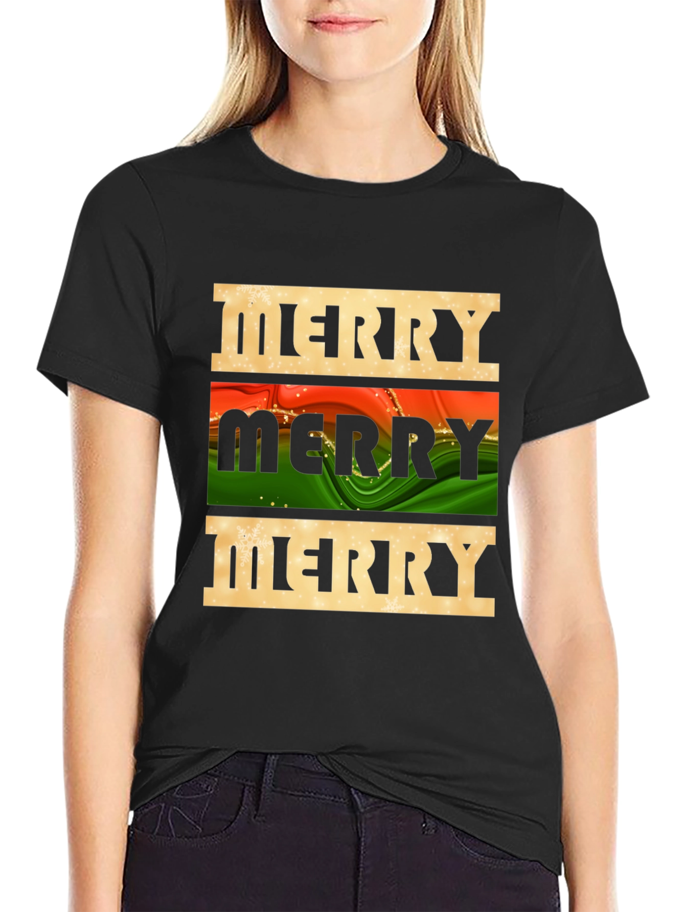 Festive Merry Graphic Tee - Holiday Season Style