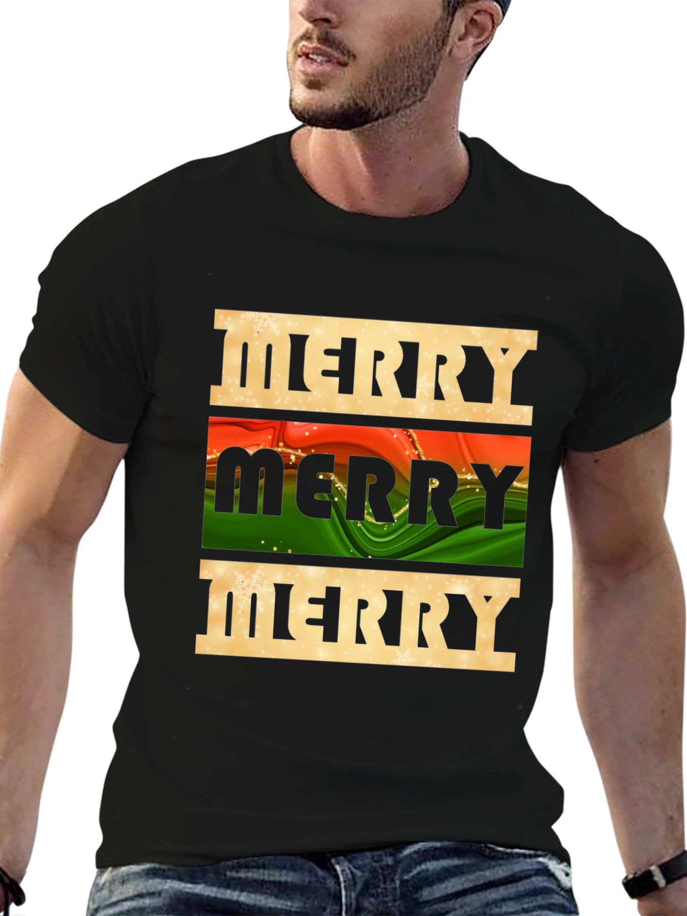 Festive Merry Graphic Tee - Holiday Season Style