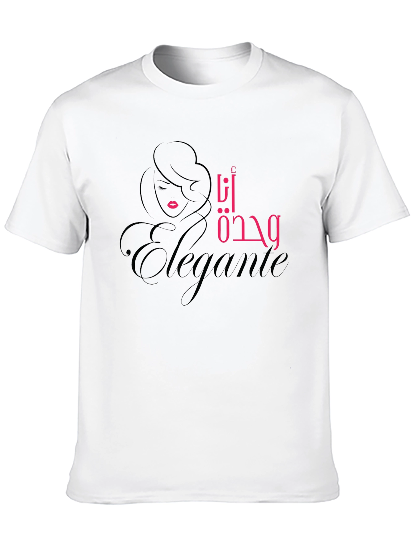 Elegant Woman Design Black T-Shirt