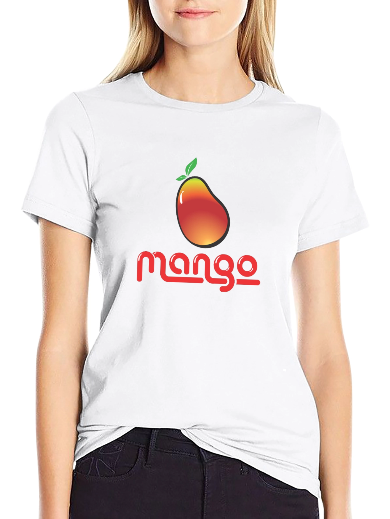 Mango Graphic Print Black T-Shirt