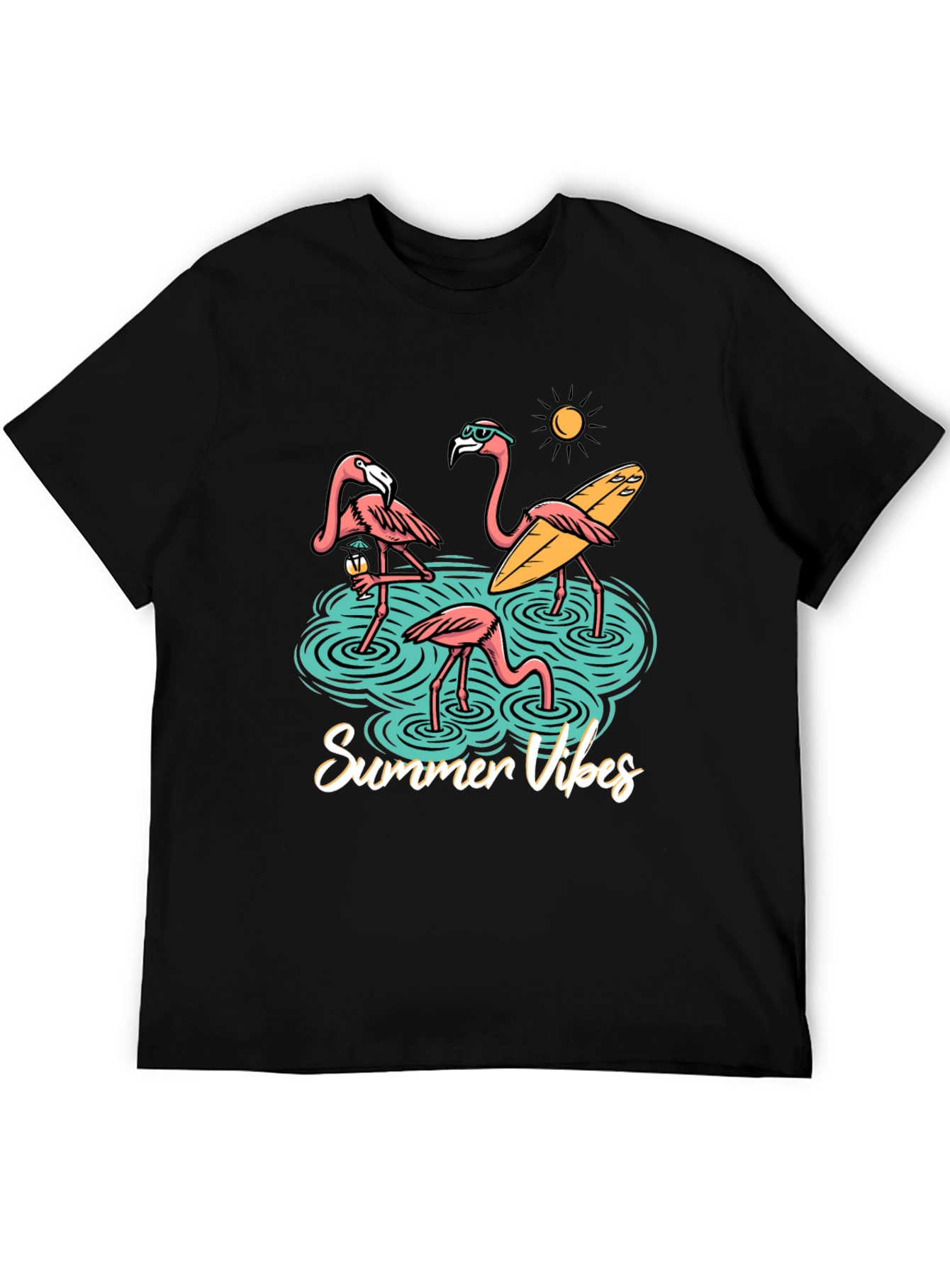 Summer Vibes Flamingo Graphic T-Shirt