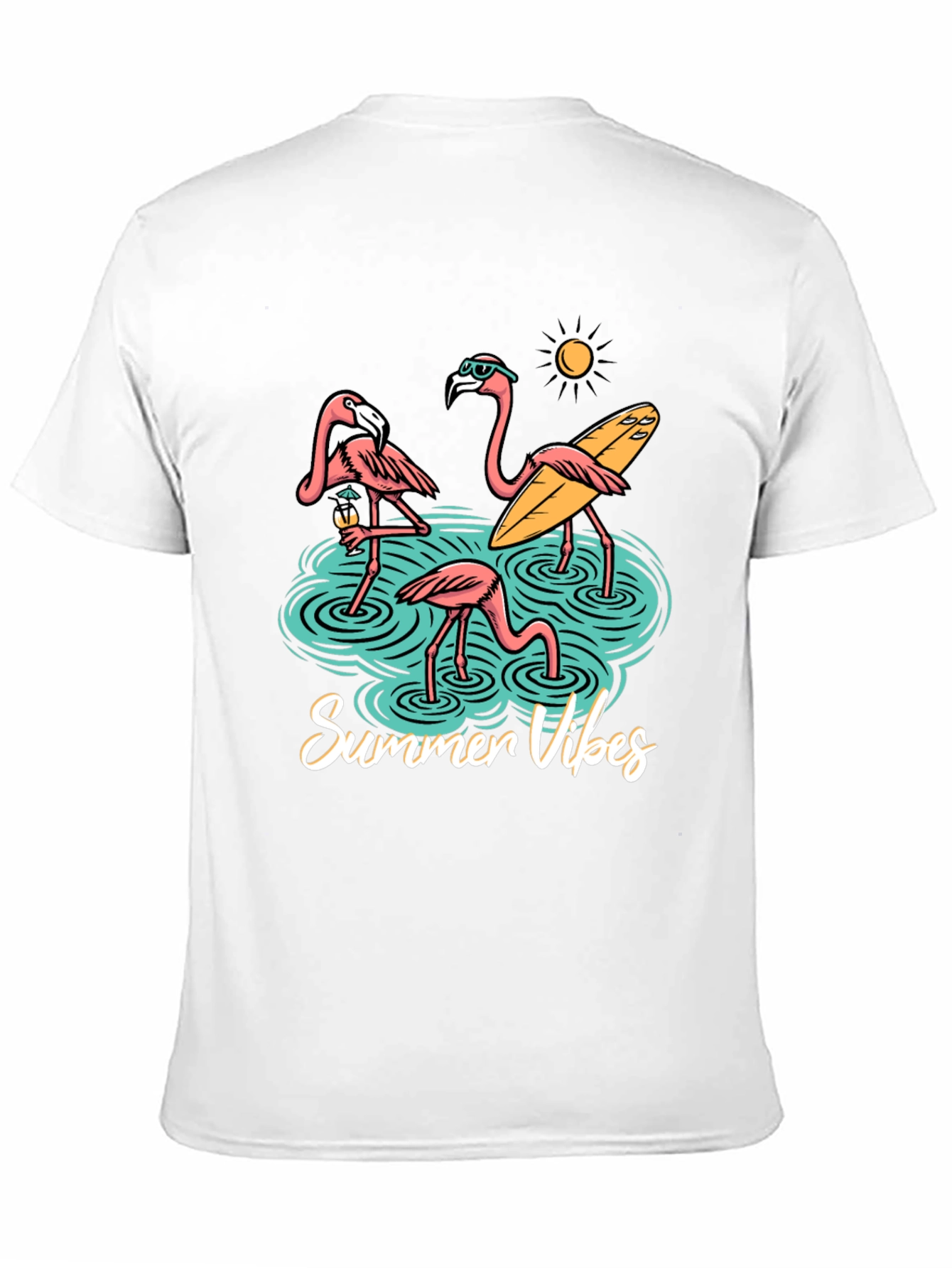 Summer Vibes Flamingo Graphic T-Shirt