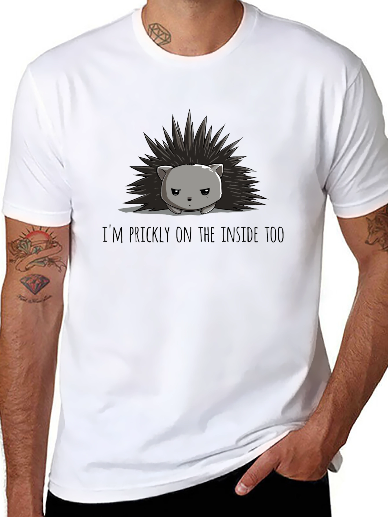 Prickly Inside Hedgehog Black T-Shirt