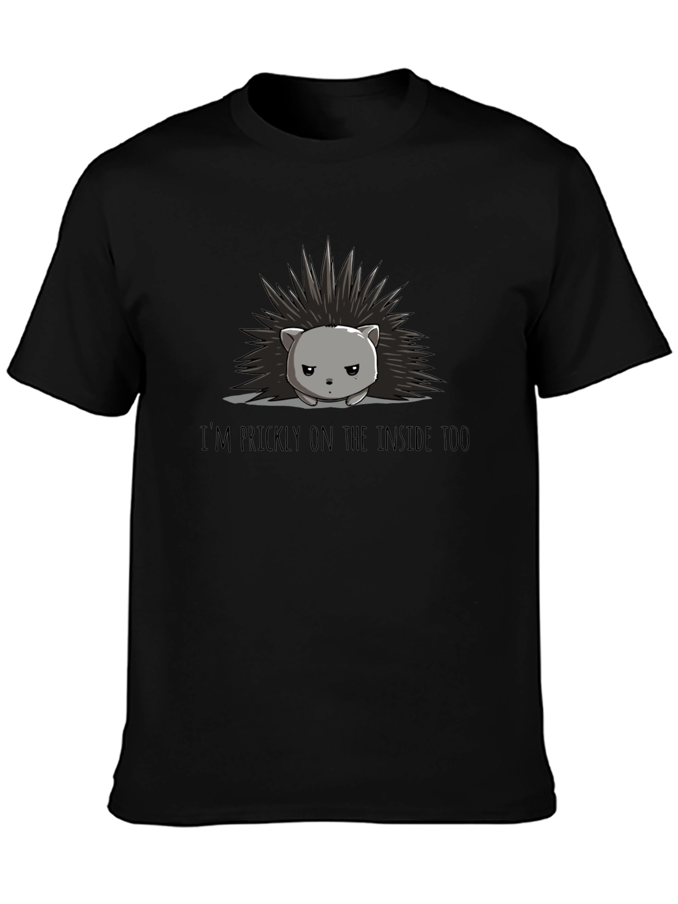 Prickly Inside Hedgehog Black T-Shirt